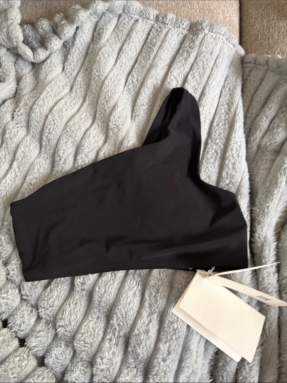 Tory Burch Black One-Shoulder Swim Bikini Top